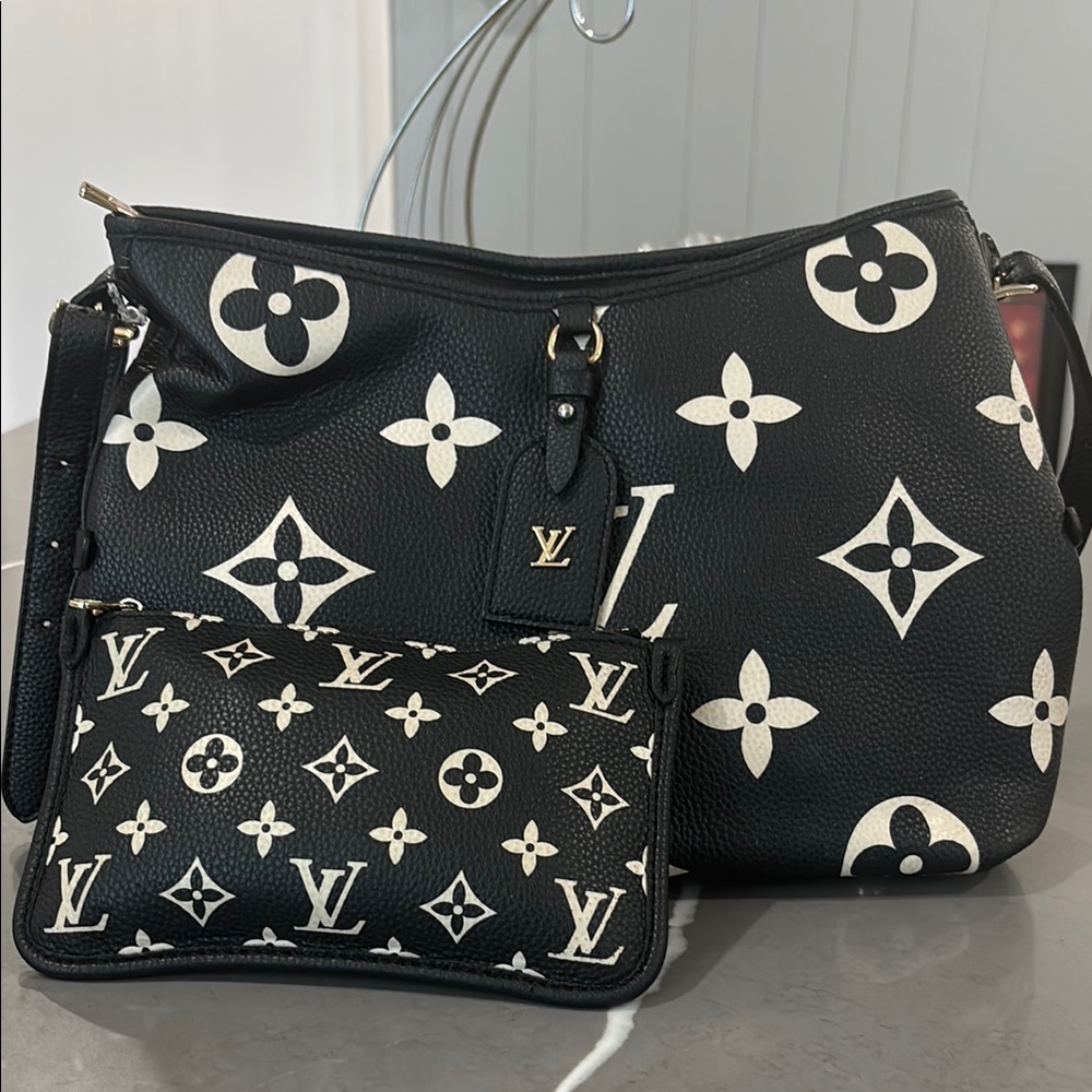 Louis Vuitton Black and White Monogram Shoulder Bag Set